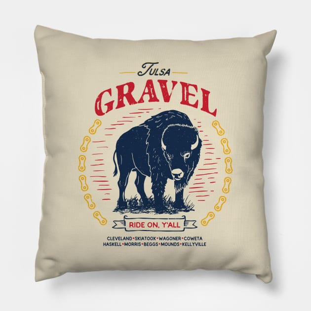 Tulsa Gravel - Cream Pillow by jbfatcats
