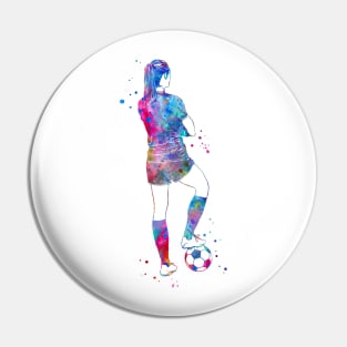 Female Soccer Player Pin