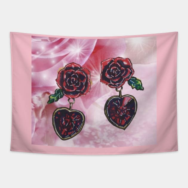 Earrings with Roses Tapestry by Mila-Ola_Art