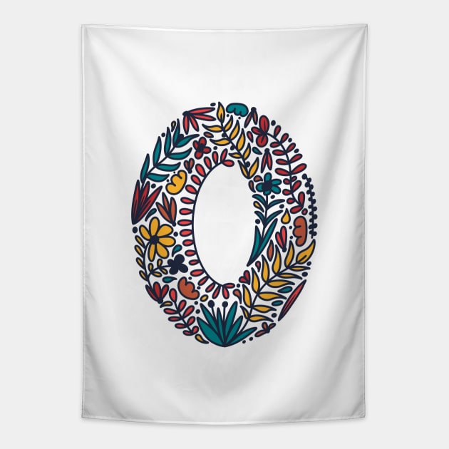 Tropical Letter O Tapestry by Cascade Patterns