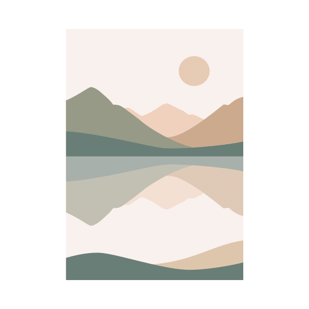 Lake District Mountains Minimalist Landscape by typelab