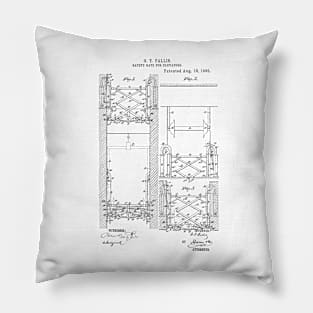 Safety gate for elevator Vintage Retro Patent Hand Drawing Funny Novelty Gift Pillow