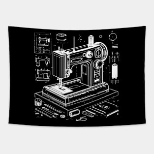 sewing machine design Tapestry