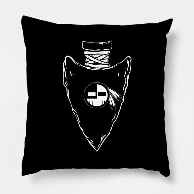 ARROWHEAD 8 (NATIVE MASK) Pillow by GardenOfNightmares