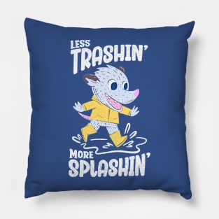 Rainy Day - Less Trashin More Splashin Possum Pillow