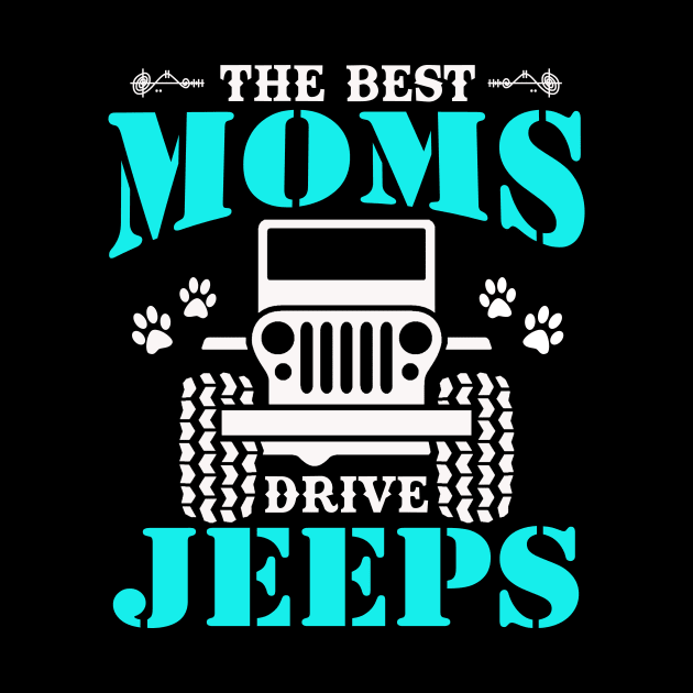 the best moms drive jeeps cute dog paws mother's day gift by Jane Sky