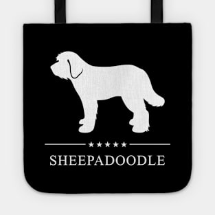 Sheepadoodle White Silhouette Tote