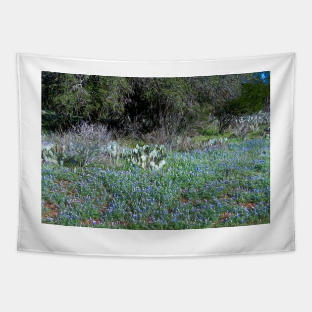 Texas Hill Country Bluebonnets in Spring Tapestry by Debra Martz