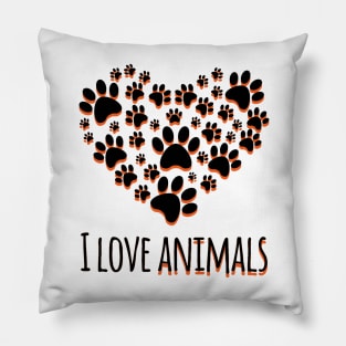 I love Animals fun T-Shirt Pillow