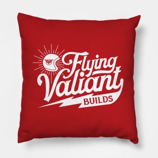 Flying Valiant Builds (Biker Style - White on Red) Pillow