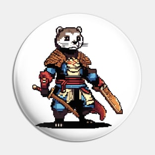 Legend Otter Samurai Pixel Pin