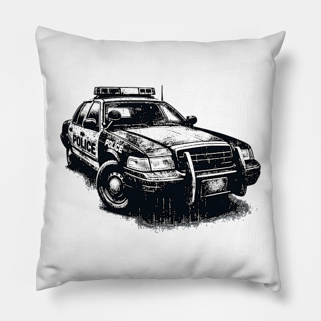 Police car Pillow by Vehicles-Art