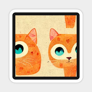 Cute Cat pattern 39 regular grid Magnet