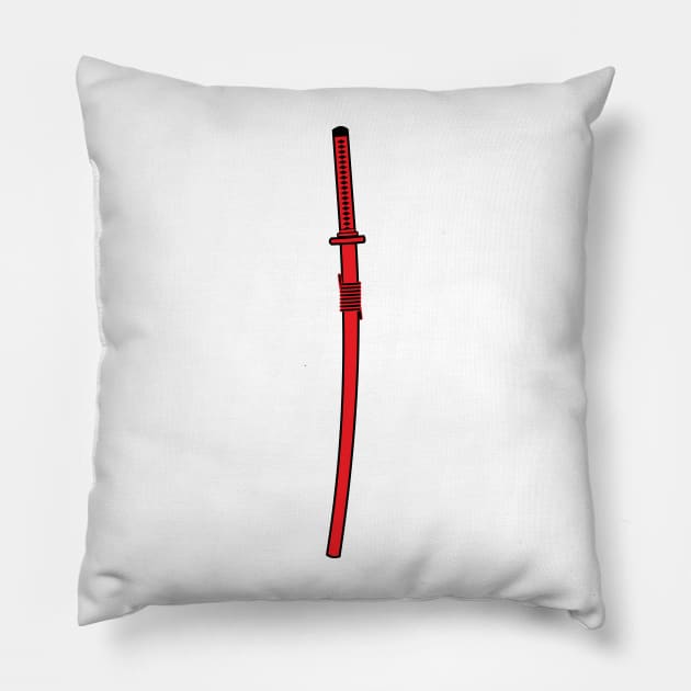 katana (red) Pillow by PabloDeChenez