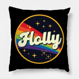 Holly // Rainbow In Space Vintage Style Pillow