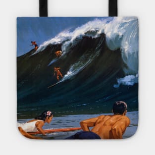 Vintage Travel Poster Hawaii Surfer Tote