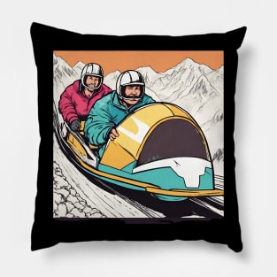 Bobsleighing Winter Sports 80s Bobsleigh Team Pillow