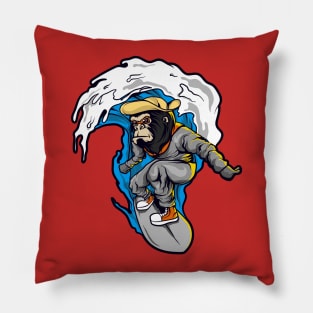 Monkey surfer waves Pillow