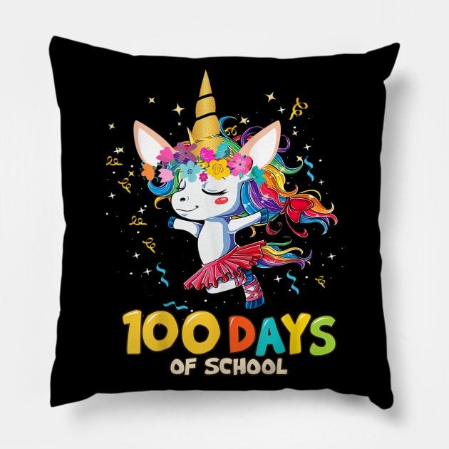 100 Days School Unicorn Girl Pillow by cedricchungerxc