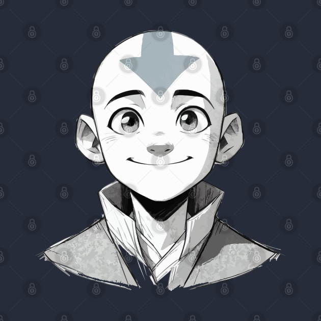 Aang Avatar: Pencil Sketch by pentaShop