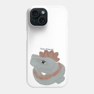 Sasha the silver Dino - The Scaly Friend's Collection Artwort By TheBlinkinBean Phone Case