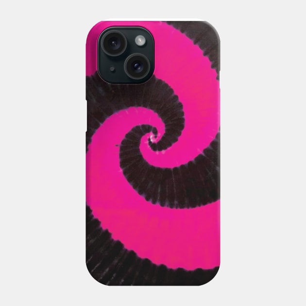 Spiral Pink Black Tie Dye Phone Case by TrippyTieDyes