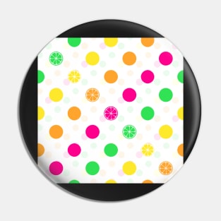 Bright Citrus Polka Dots (White) Pin