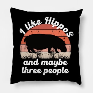 i like hippos and maybe three people Pillow