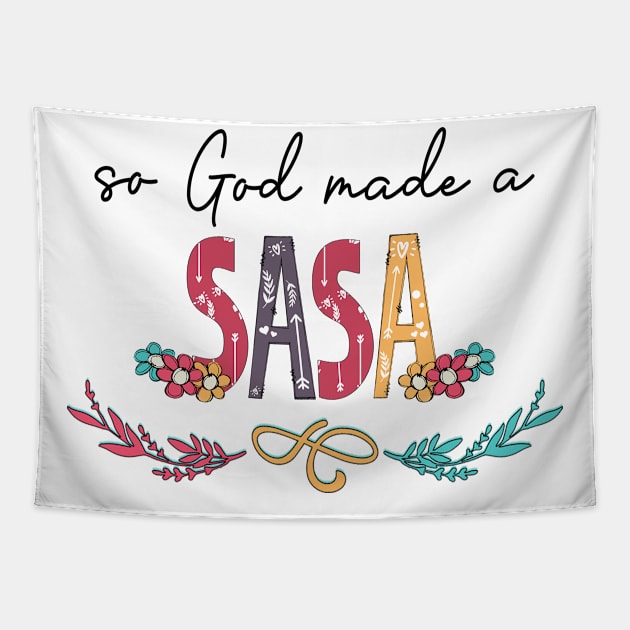 So God Made A Sasa Happy Mother's Day Tapestry by KIMIKA