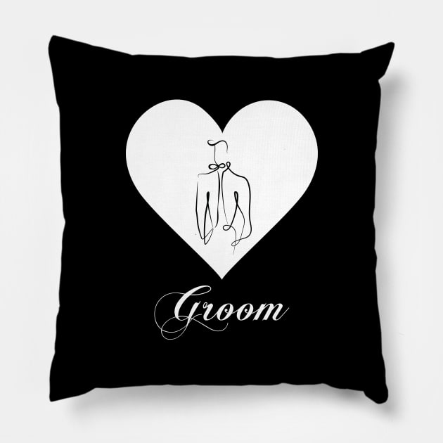 Groom and Bride. Bridal Shower. Wedding Party Pillow by Space Sense Design Studio