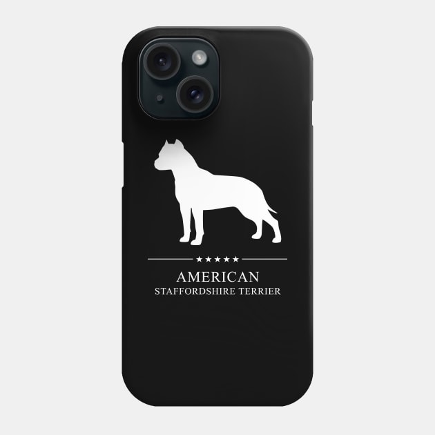 American Staffordshire Terrier Dog White Silhouette Phone Case by millersye