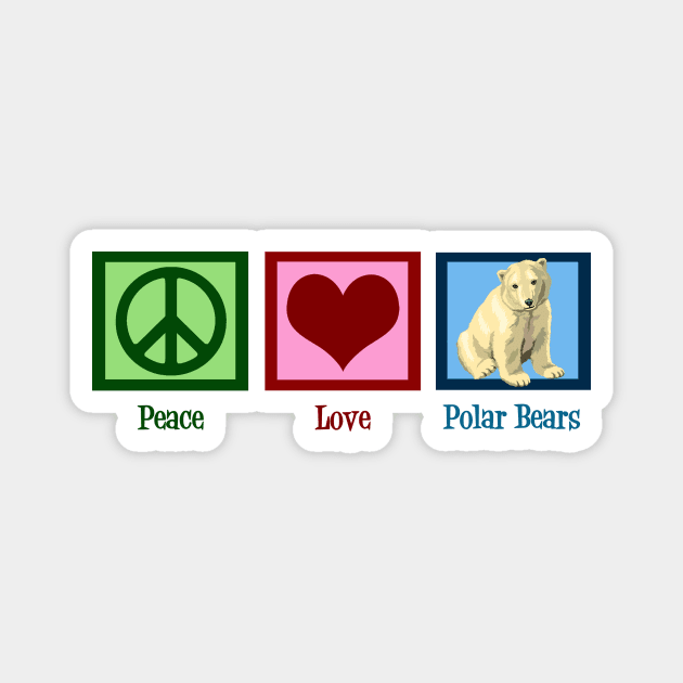 Peace Love Polar Bears Magnet by epiclovedesigns