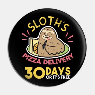 This Funny Italian Fast Food Pizza-Delivery Sloth Design Pin