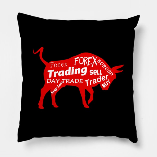 Bulls Forex Trader Pillow by cypryanus