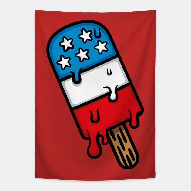 American Popsicle Angle (Red) Tapestry by jepegdesign