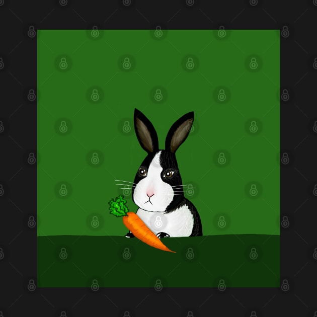 Picture Day Yay! Folk Bunny on green by FranBail