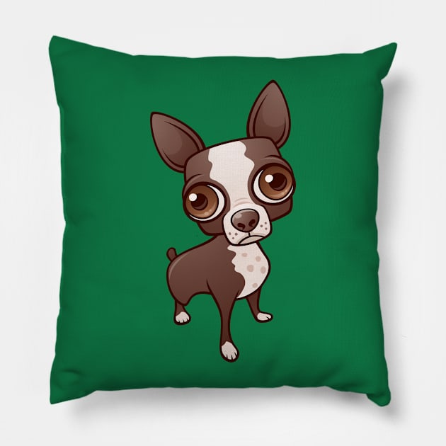 Zippy the Boston Terrier Pillow by fizzgig