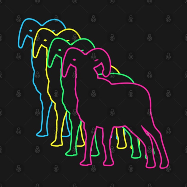 Goat 80s Neon by Nerd_art