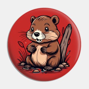 Beaver gifts Pin