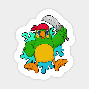 Parrot as Pirate with Sword Magnet