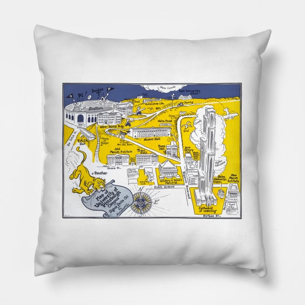 PITTSBURGH University map PENNSYLVANIA  dorm decor graduate Pillow by FrenchPrinting