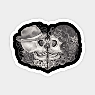 Sugar skull couple love day of the dead. Magnet