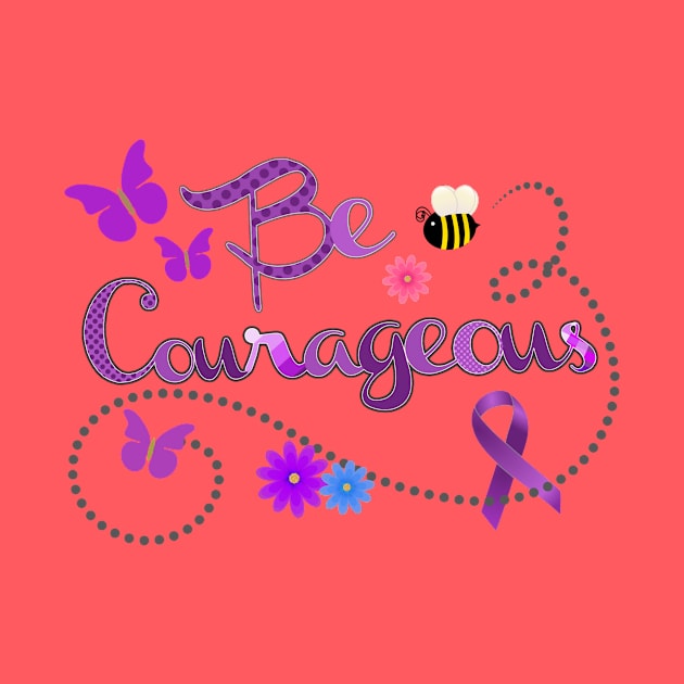 Be Courageous Purple Awareness ribbon by AlondraHanley