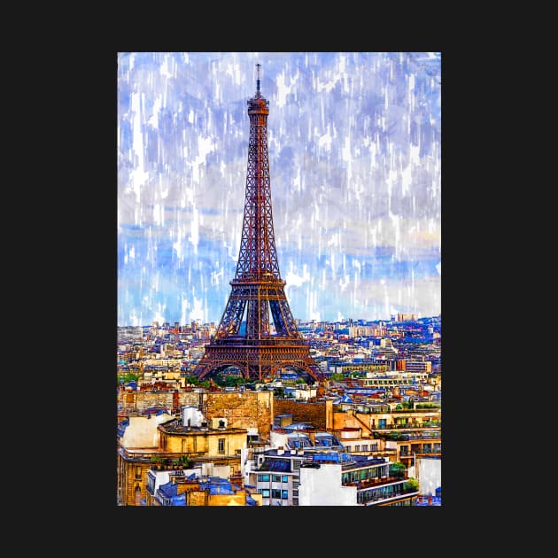 Bird's Eye View Eiffel Tower Paris. For Eiffel Tower & Paris Lovers. by ColortrixArt