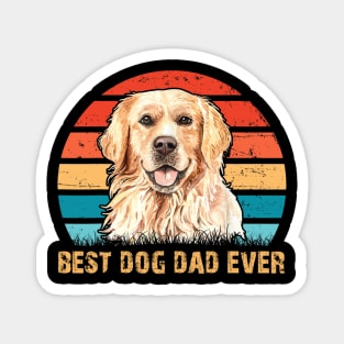 Best Dog Dad Ever Golden Retriever Vintage Magnet