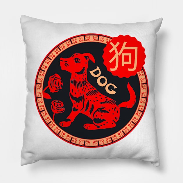 Chinese Horoscopes - Dog Pillow by MGphotoart