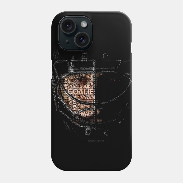 Typographic Hockey Goalie Tribute Phone Case by eBrushDesign