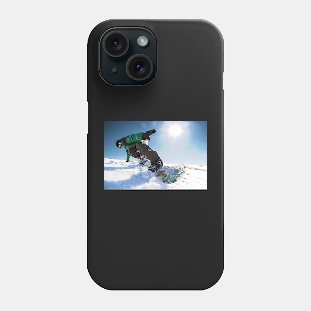 Snowboard freerider in the mountains Phone Case by homydesign