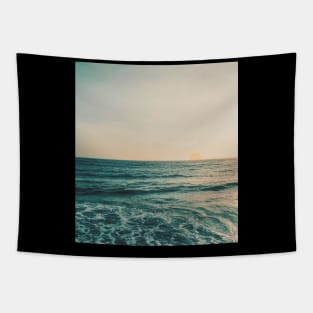 Beauty Sun and Blue Ocean Wave Tapestry