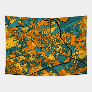 Kitchener Map Pattern in Orange & Teal Tapestry